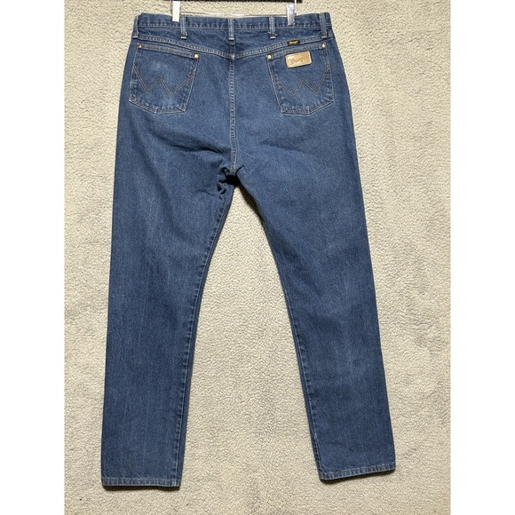 Wrangler Cowboy Cut Jeans Mens 42x36 Blue Original Fit 13MWZ Denim Rancher - Picture 10 of 12